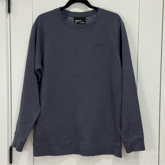 Marmot Mountain Peaks Graphic Crewneck Sweatshirt Gray Medium Mens Hiking Comfy - Picture 4 of 10